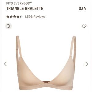 NWT SKIMS Triangle Bralette Nude Mica Large